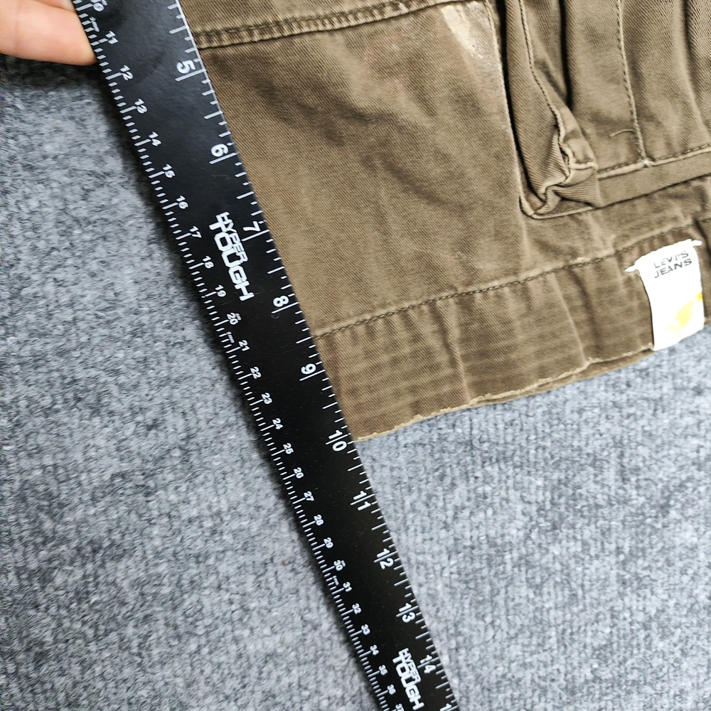 Levis Shorts Boys 10 Brown Cargo Twill Pockets Zip Fly Knee Length Summer - Picture 4 of 11